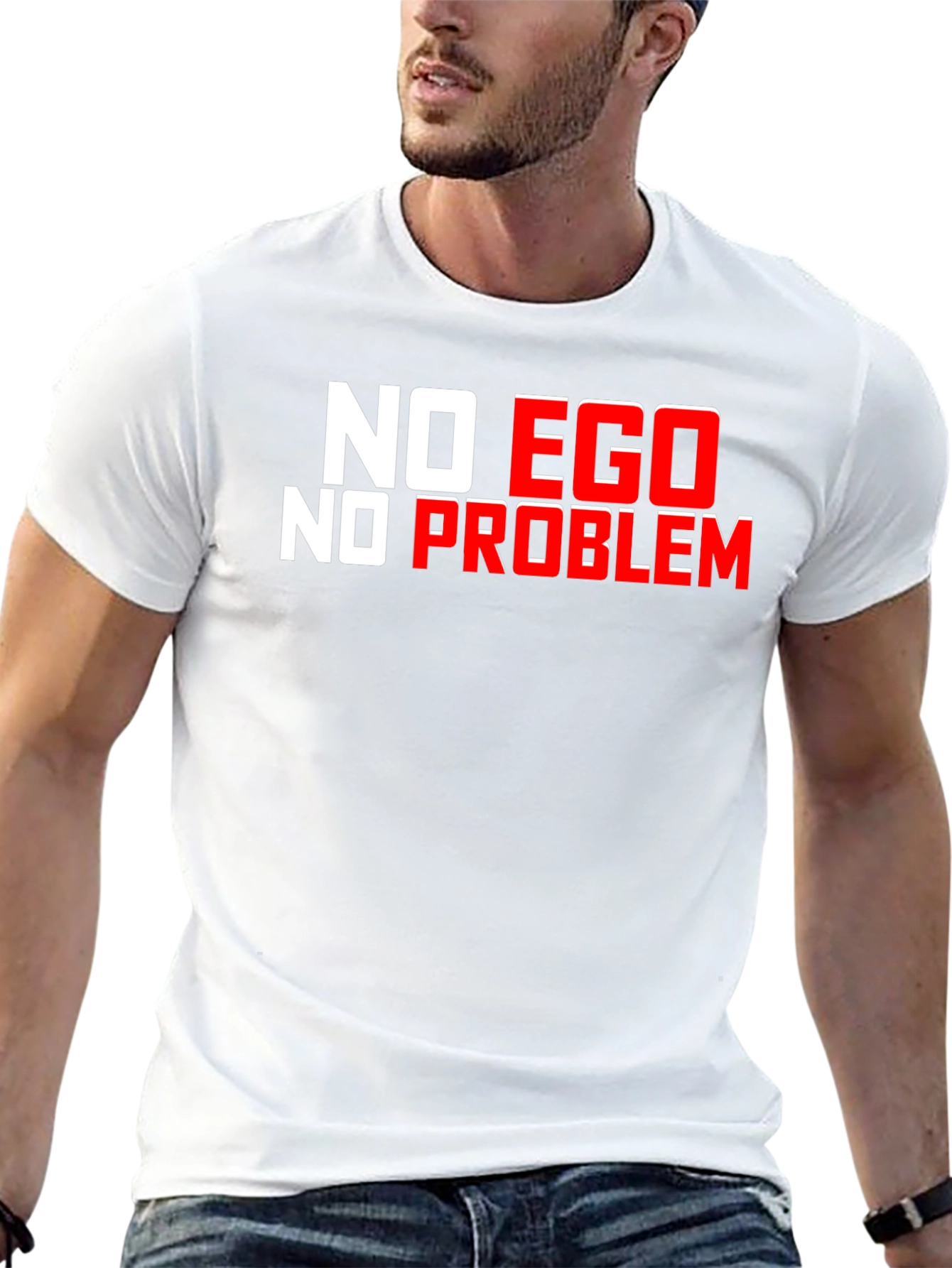 No Ego No Problem Black Graphic T-Shirt