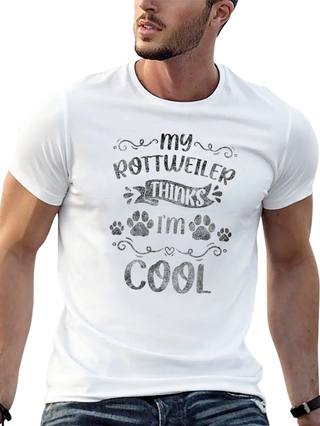 Rottweiler Thinks Im Cool Black Graphic Tee
