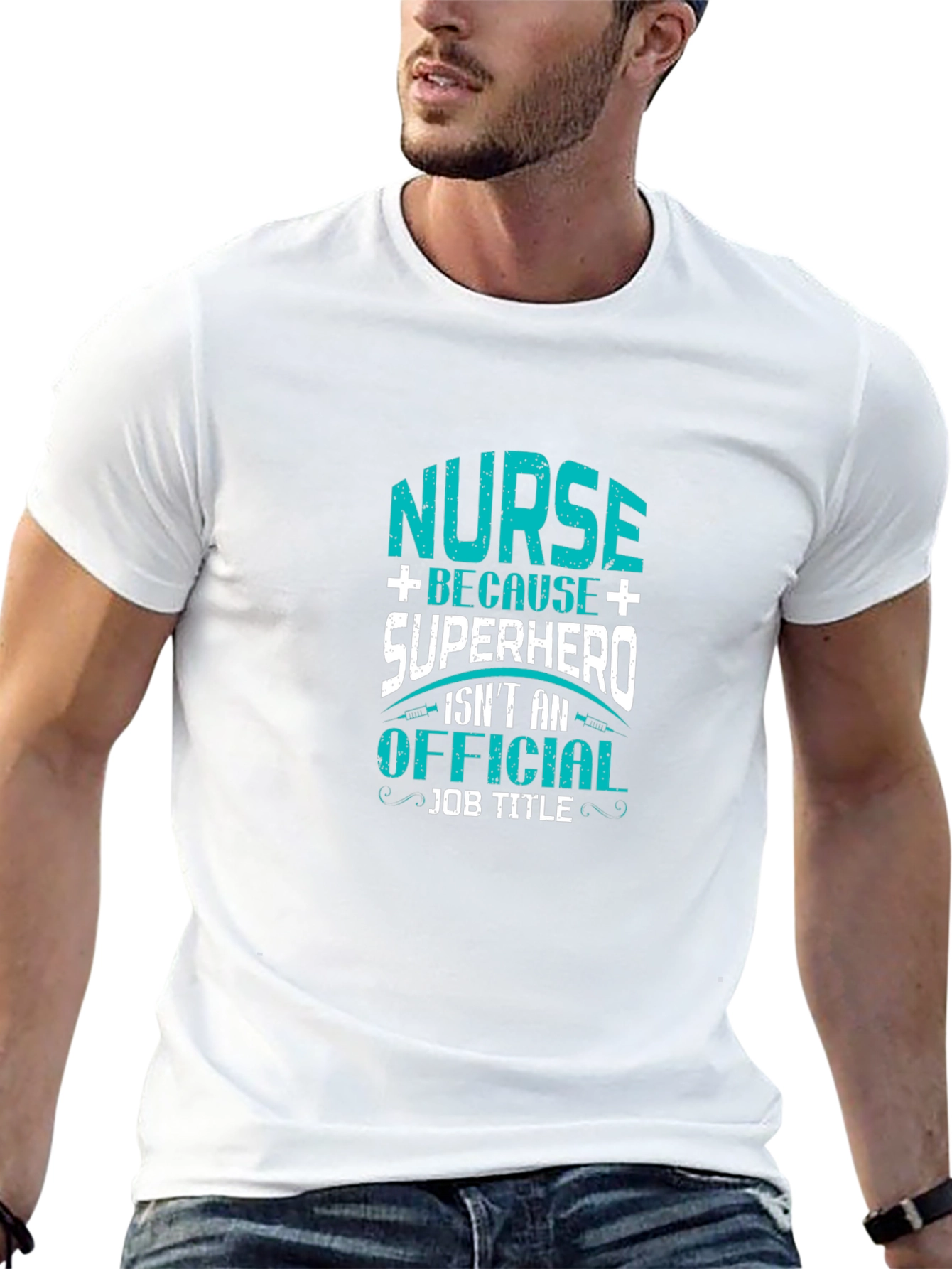 Nurse Superhero Graphic T-Shirt - Black Cotton Tee