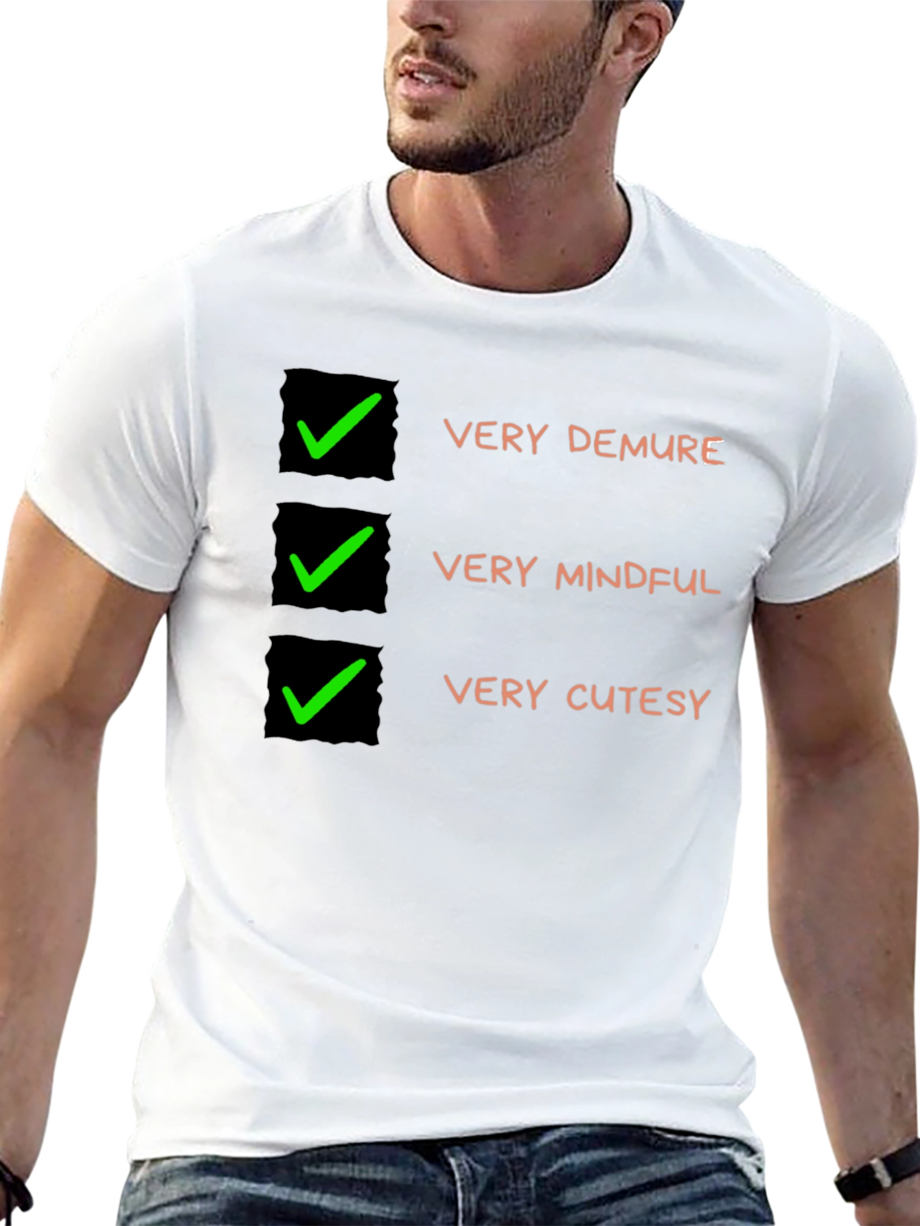 Very Demure Mindful Cutesy Black T-Shirt