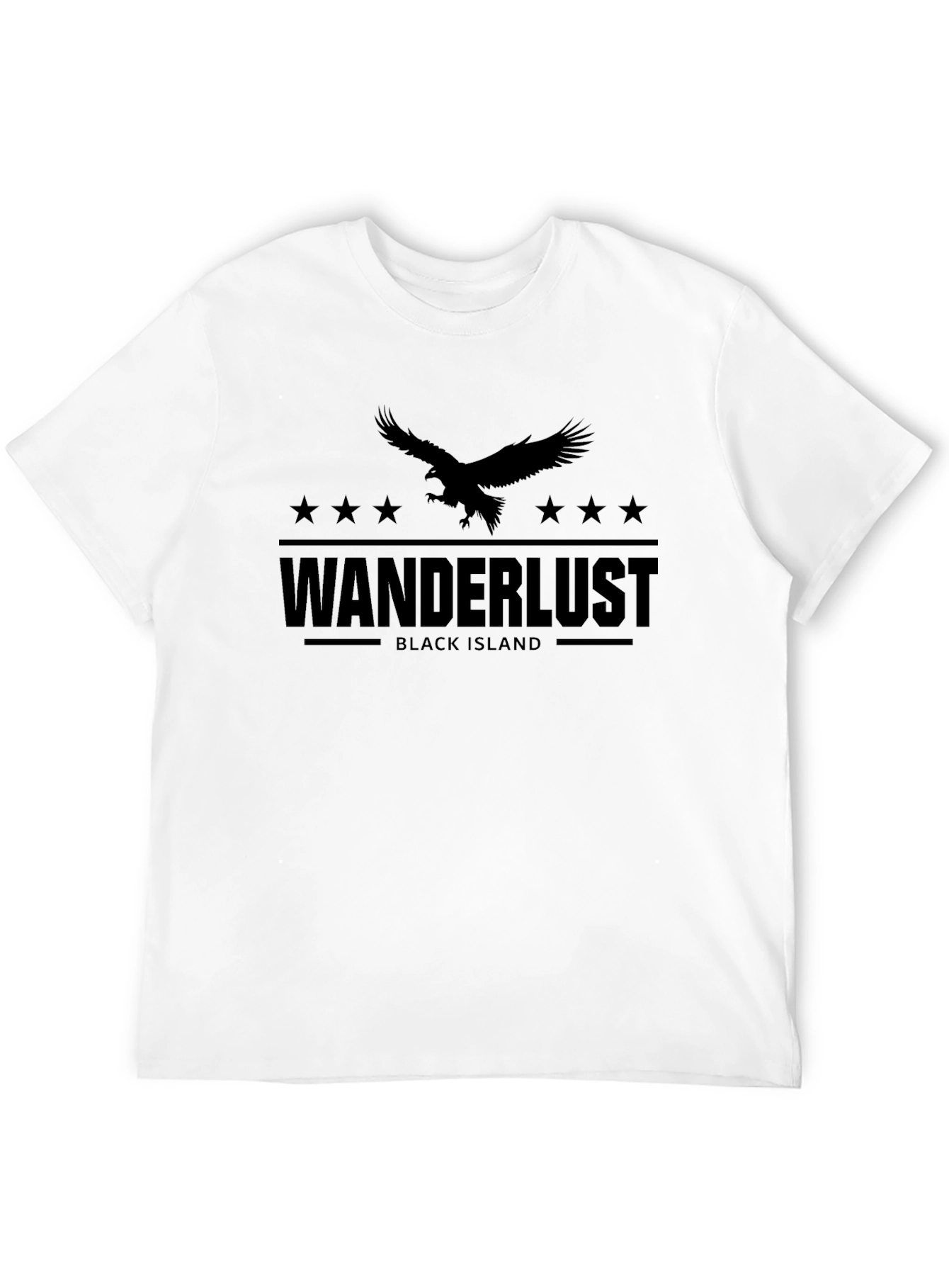 Wanderlust Black Island Mens Graphic Tee