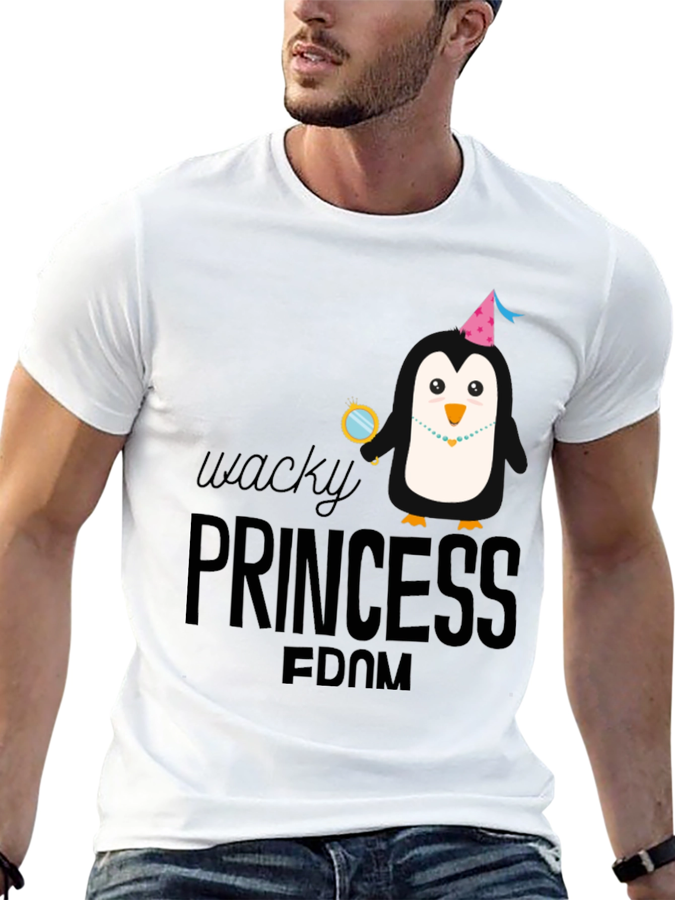 Wacky Princess Penguin T-Shirt - Funny Animal Graphic Tee