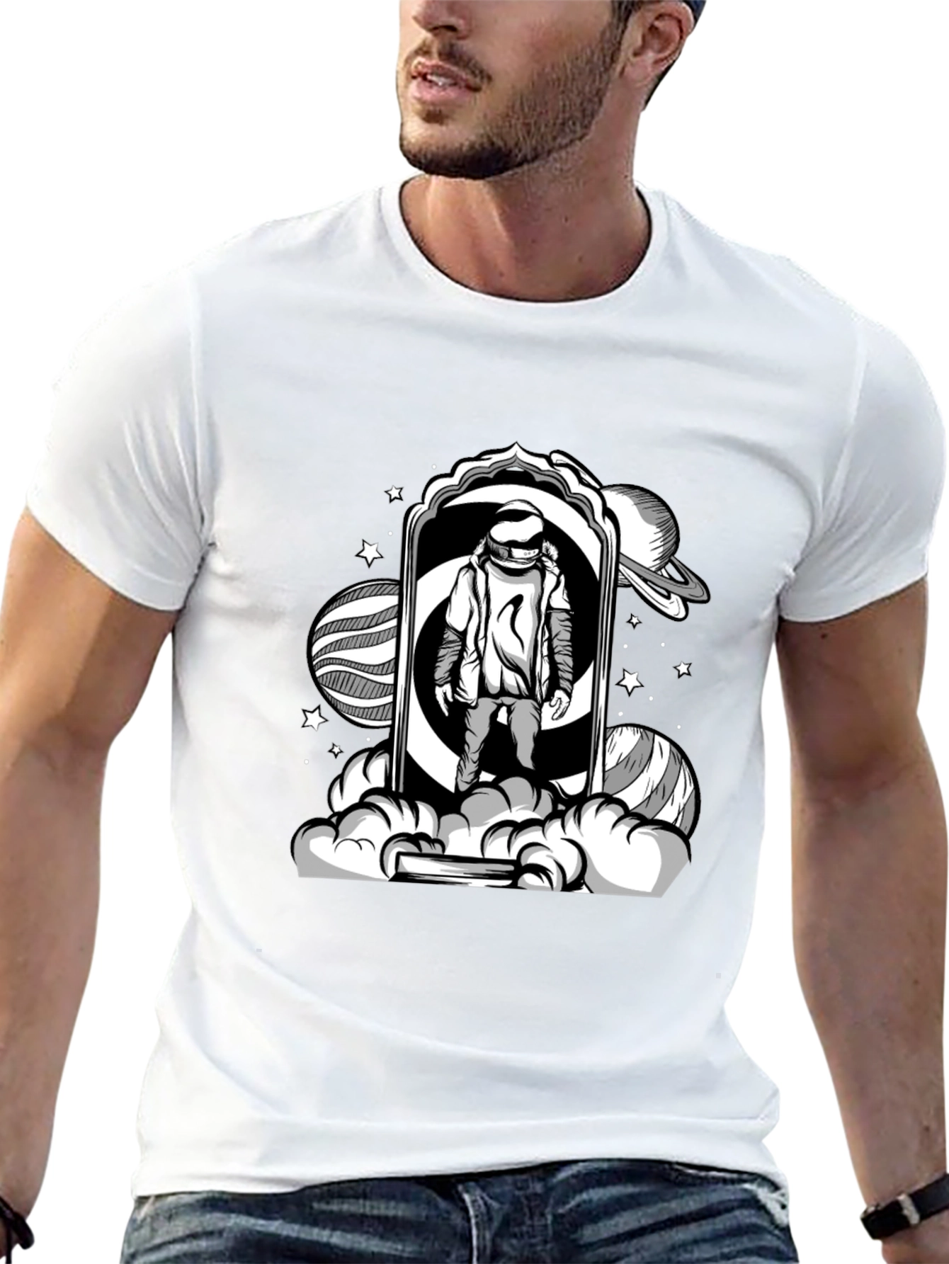 Astronaut Portal Black T-Shirt