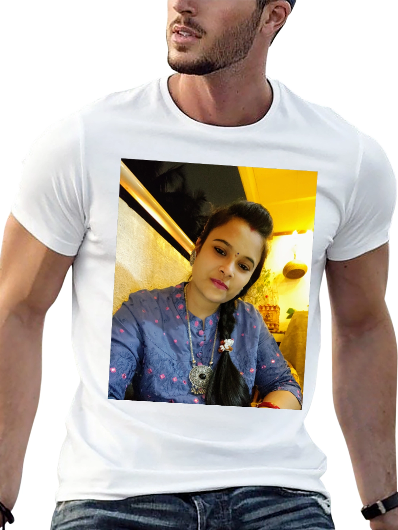 Photo Print Black T-Shirt