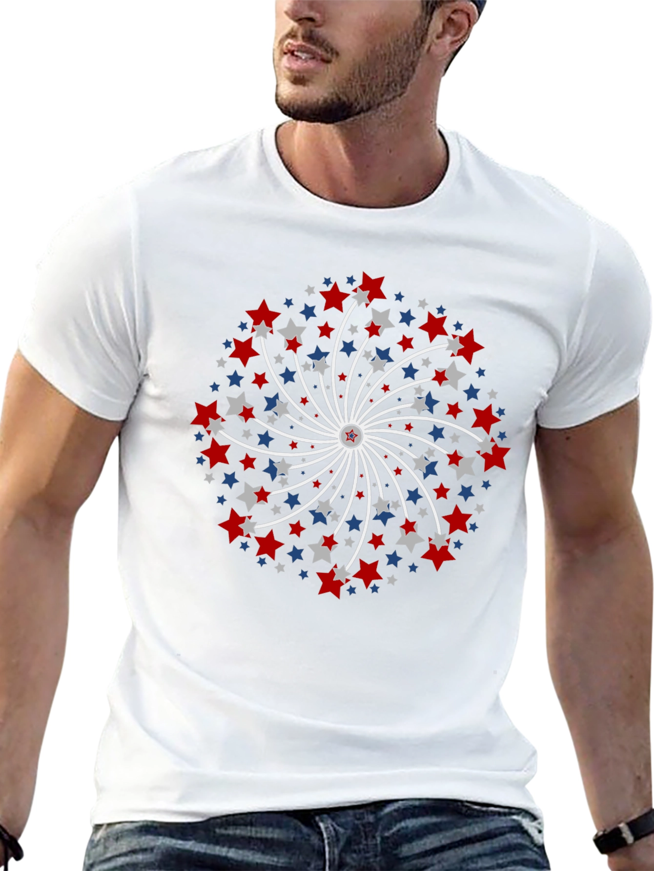Patriotic Starburst Tee - Red White and Blue