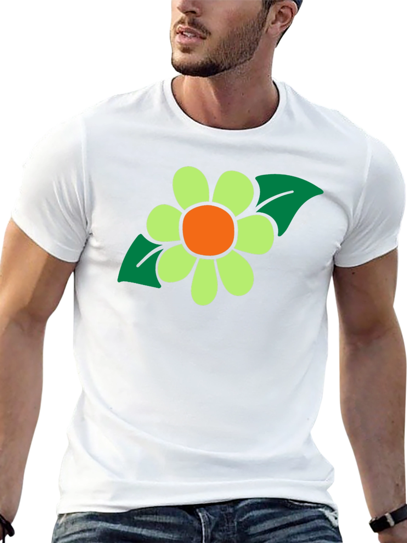 Retro Flower Graphic T-Shirt - Black