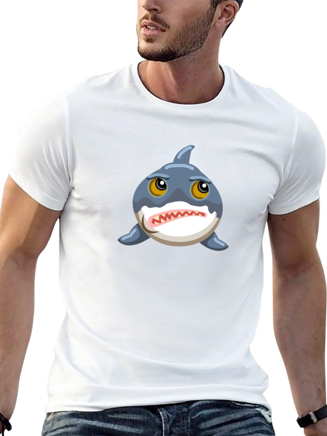 Cartoon Shark Graphic Tee - Unisex