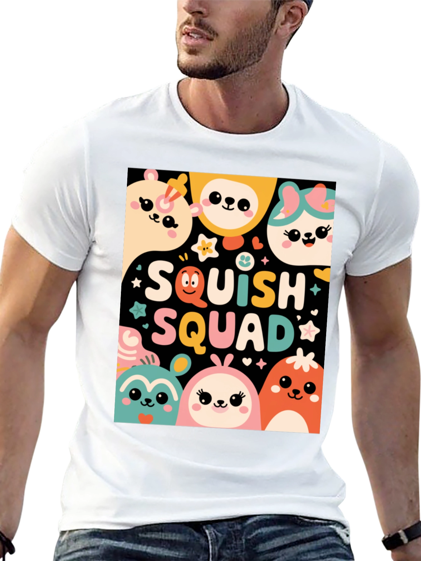 Squish Squad Graphic Tee - Cute Cartoon Animals