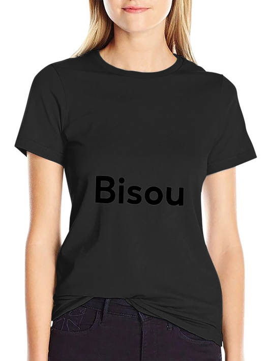 Bisou Graphic Tee - Stylish Black Cotton T-Shirt
