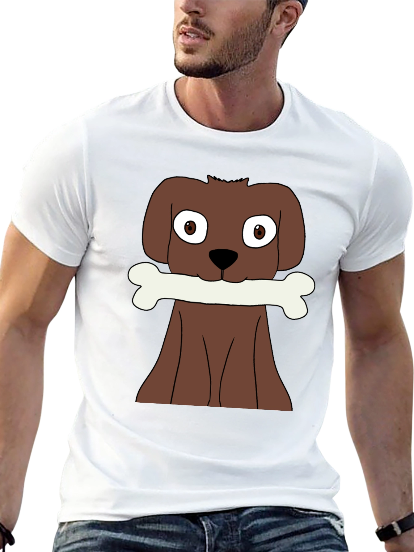 Dog with Bone Graphic T-Shirt