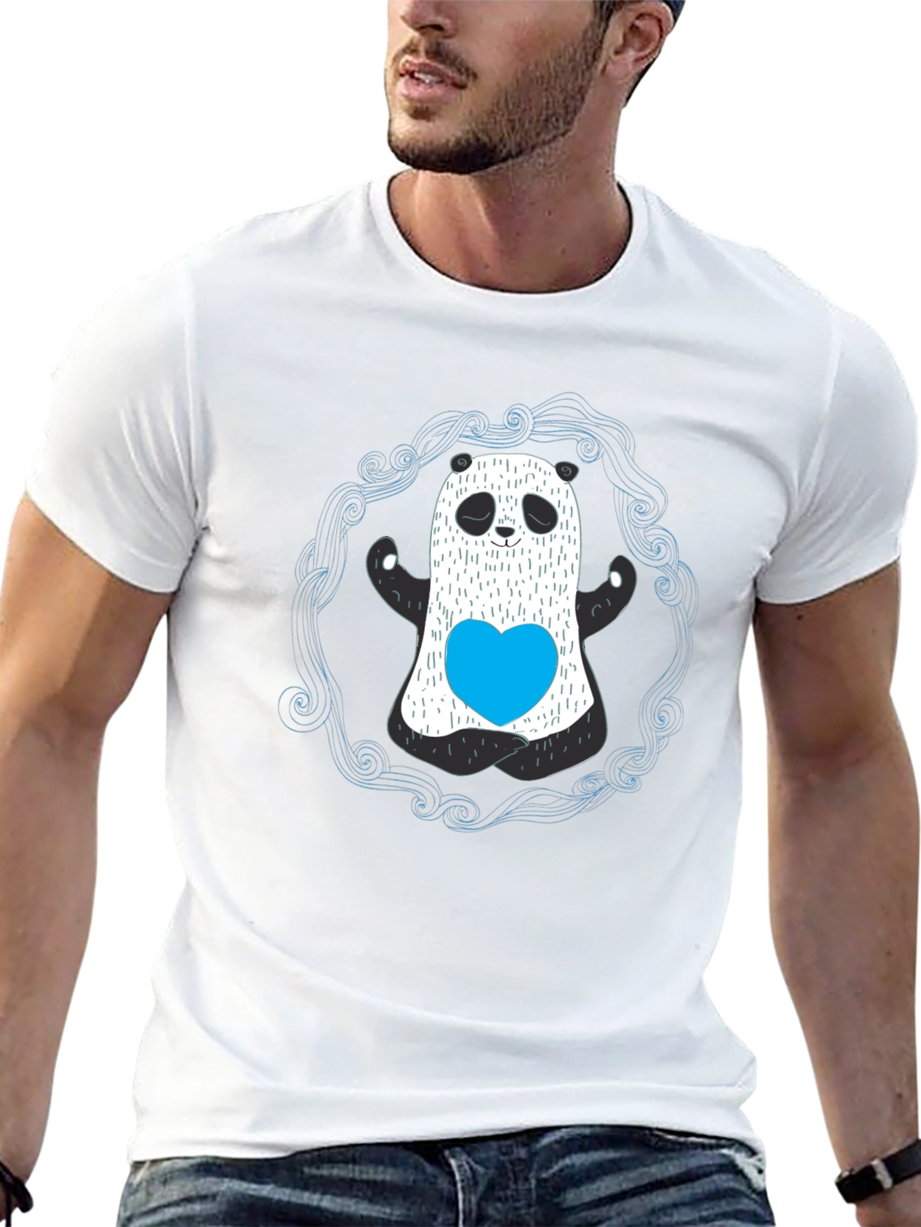 Panda Ghost Graphic Black T-Shirt