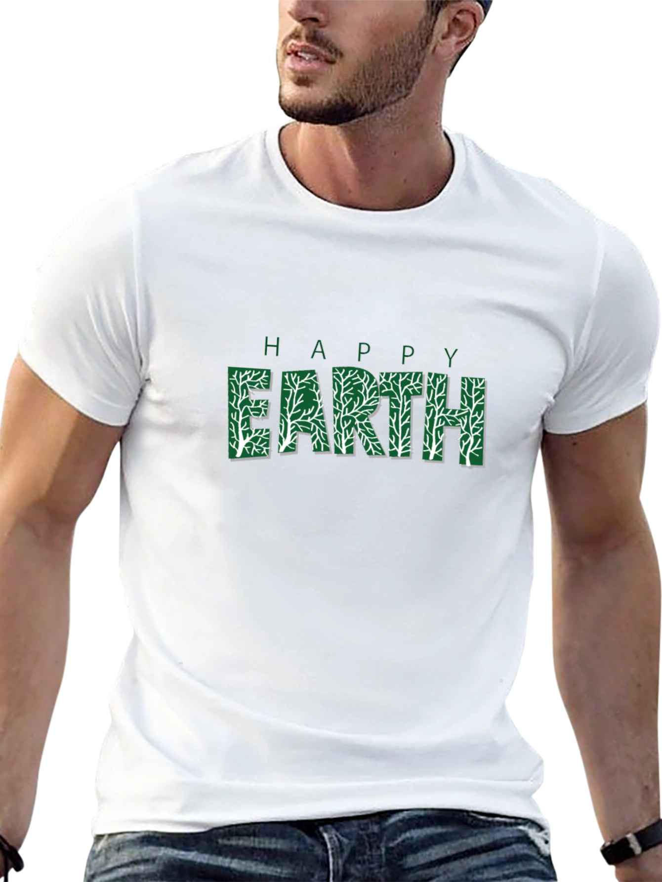 Happy Earth Graphic Tee - Eco-Friendly Design