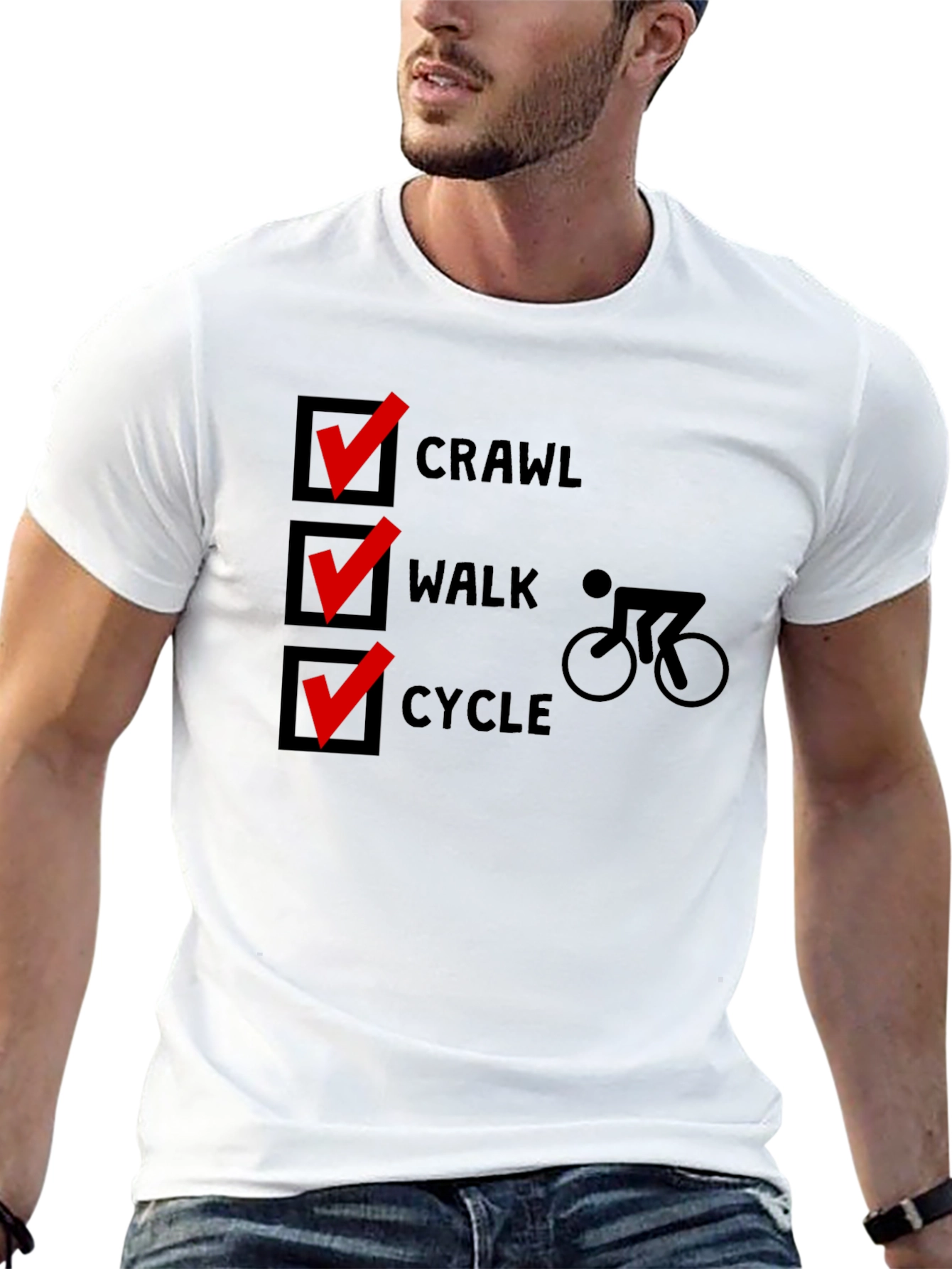 Crawl Walk Cycle T-Shirt - Sporty Black Tee