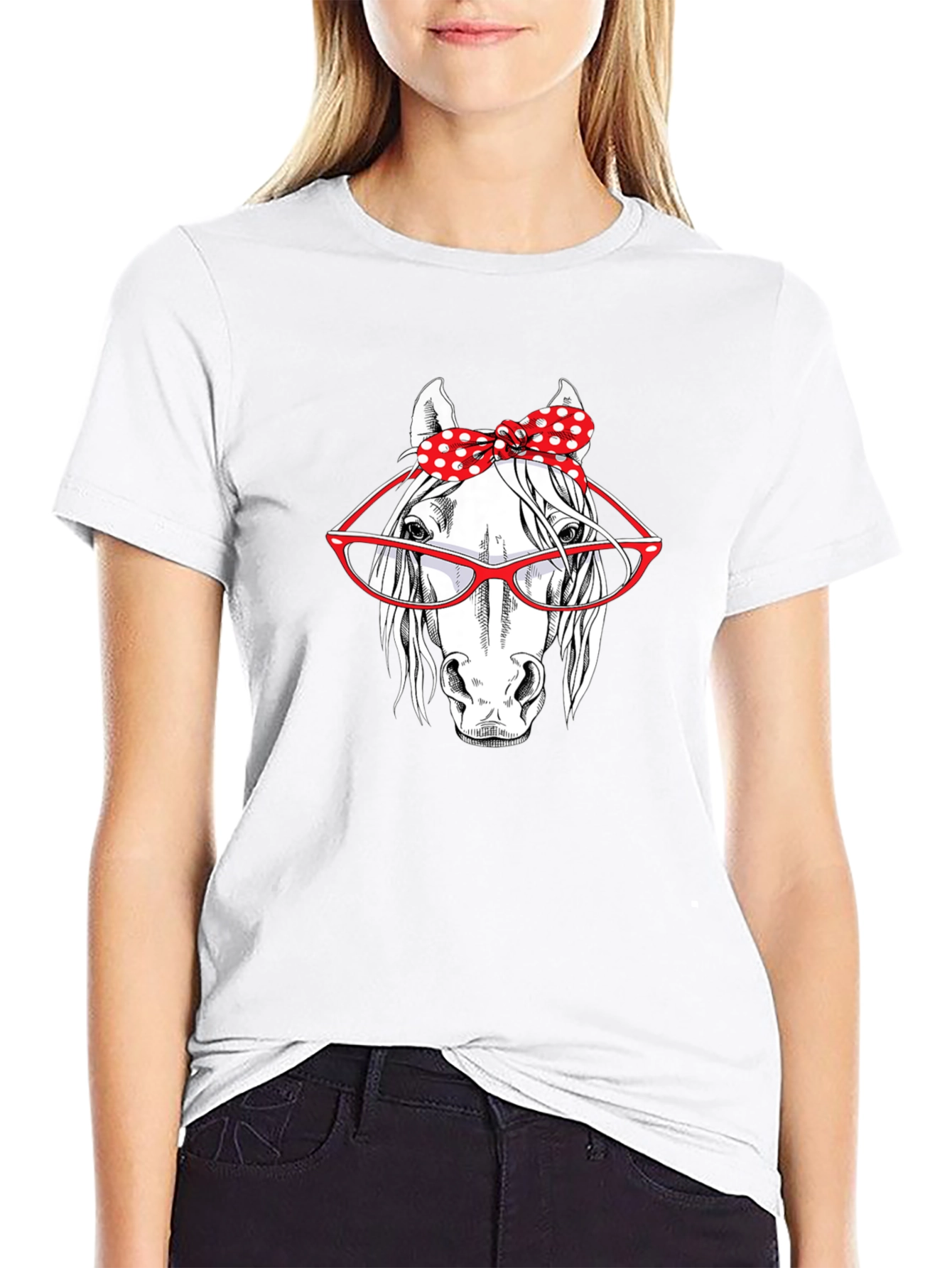 Horse with Glasses Graphic Tee