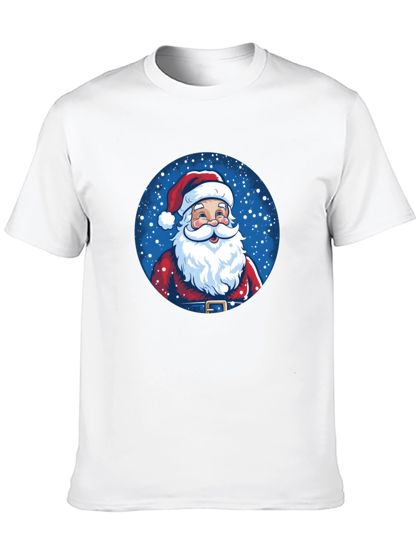 Santa Claus Graphic Print T-Shirt Festive Holiday Apparel