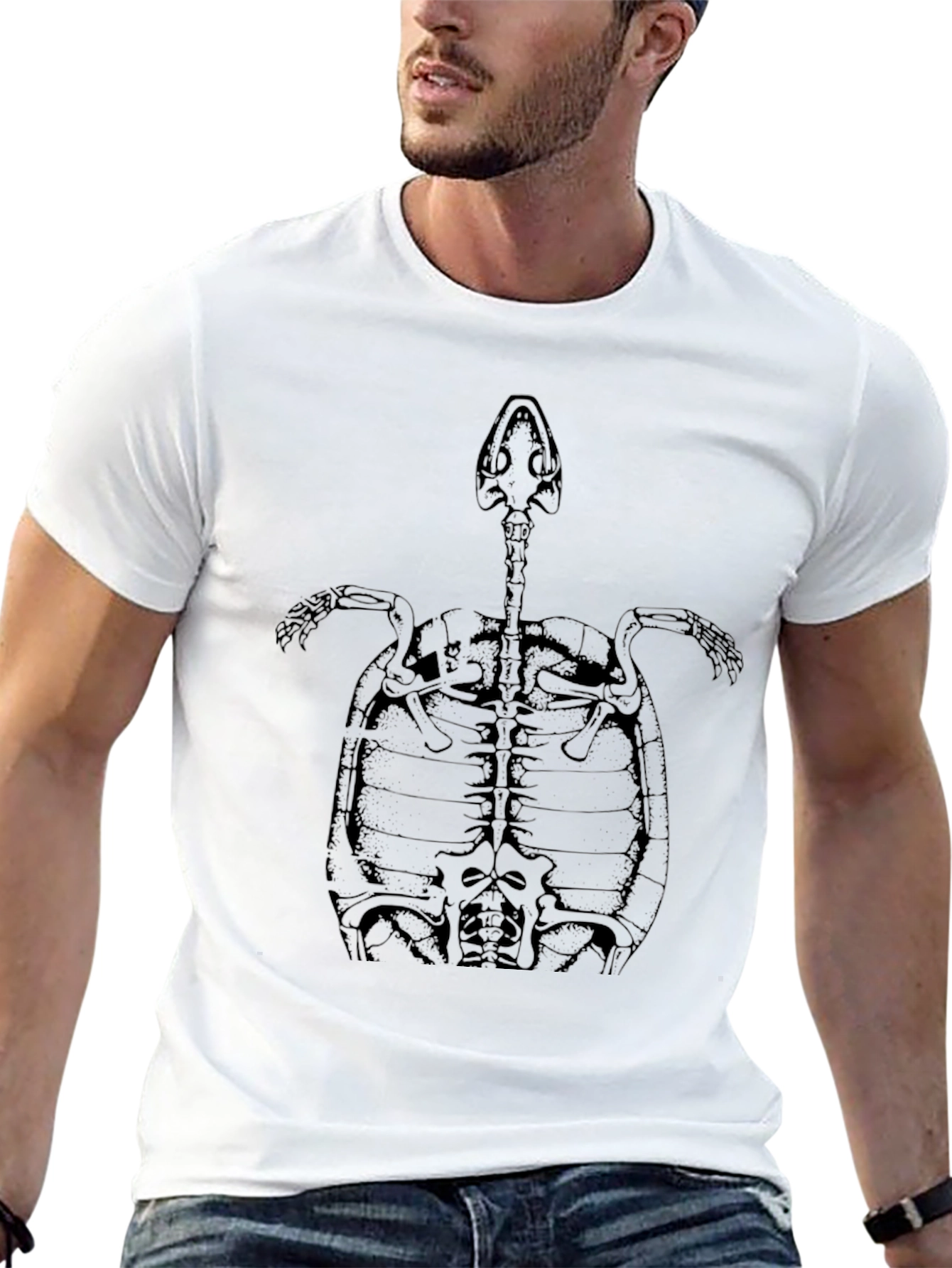 Turtle Skeleton Graphic Tee - Black Unisex T-Shirt