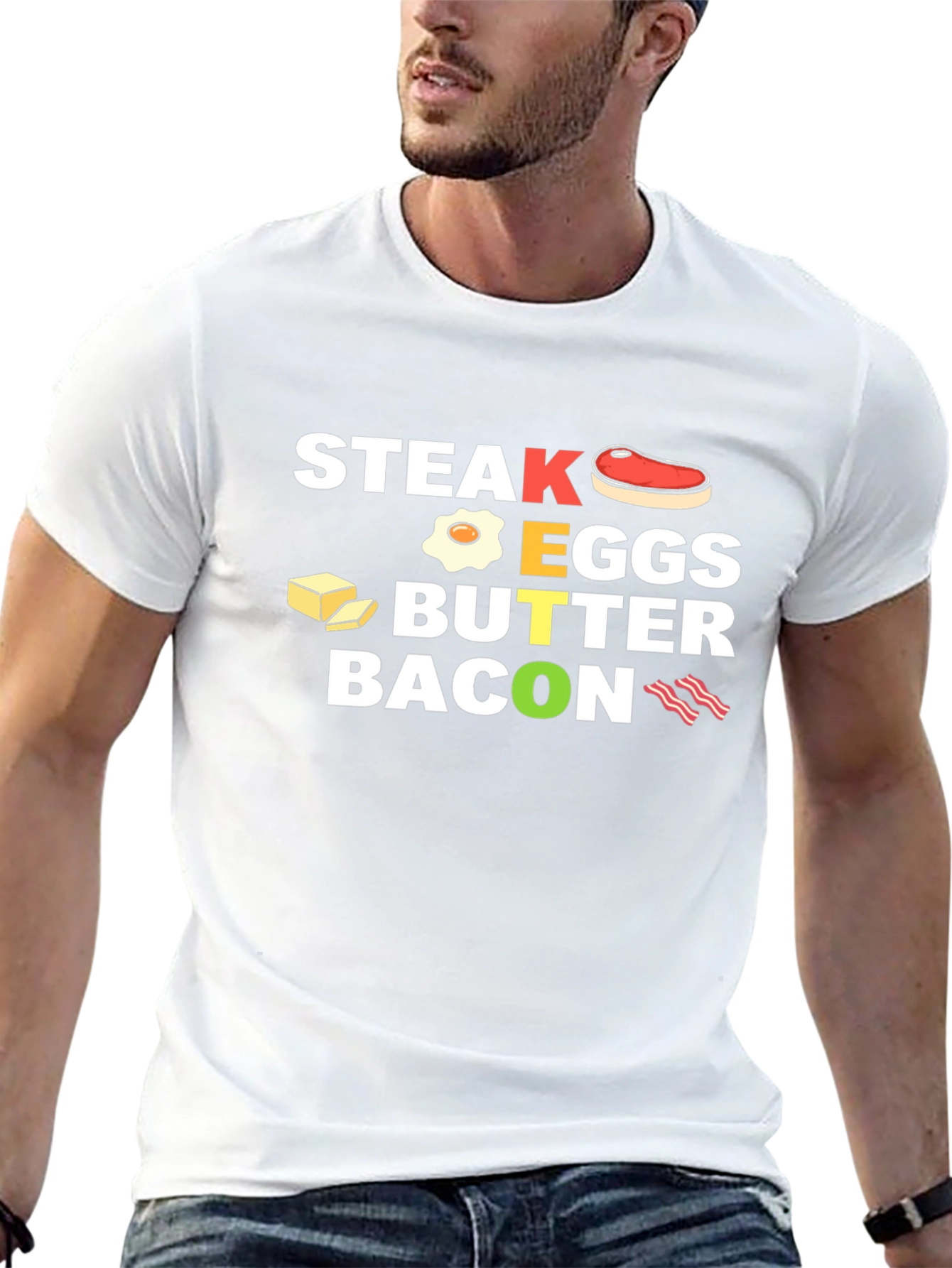 Steak Eggs Butter Bacon Graphic T-Shirt