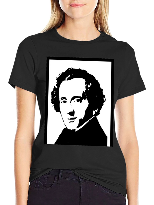 Black T-Shirt with Historical Portrait Graphic