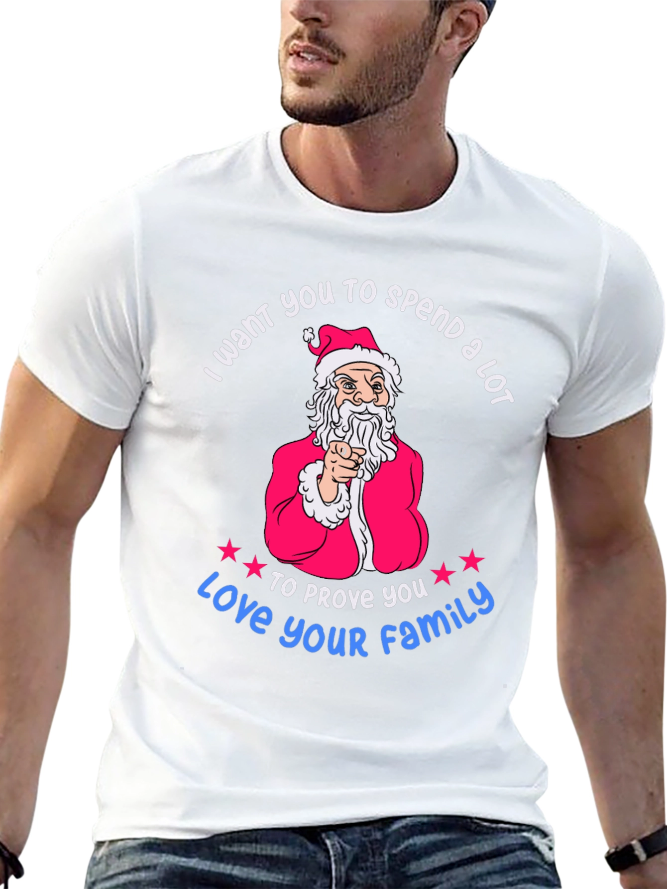 Spend A Lot Christmas Santa Graphic Tee