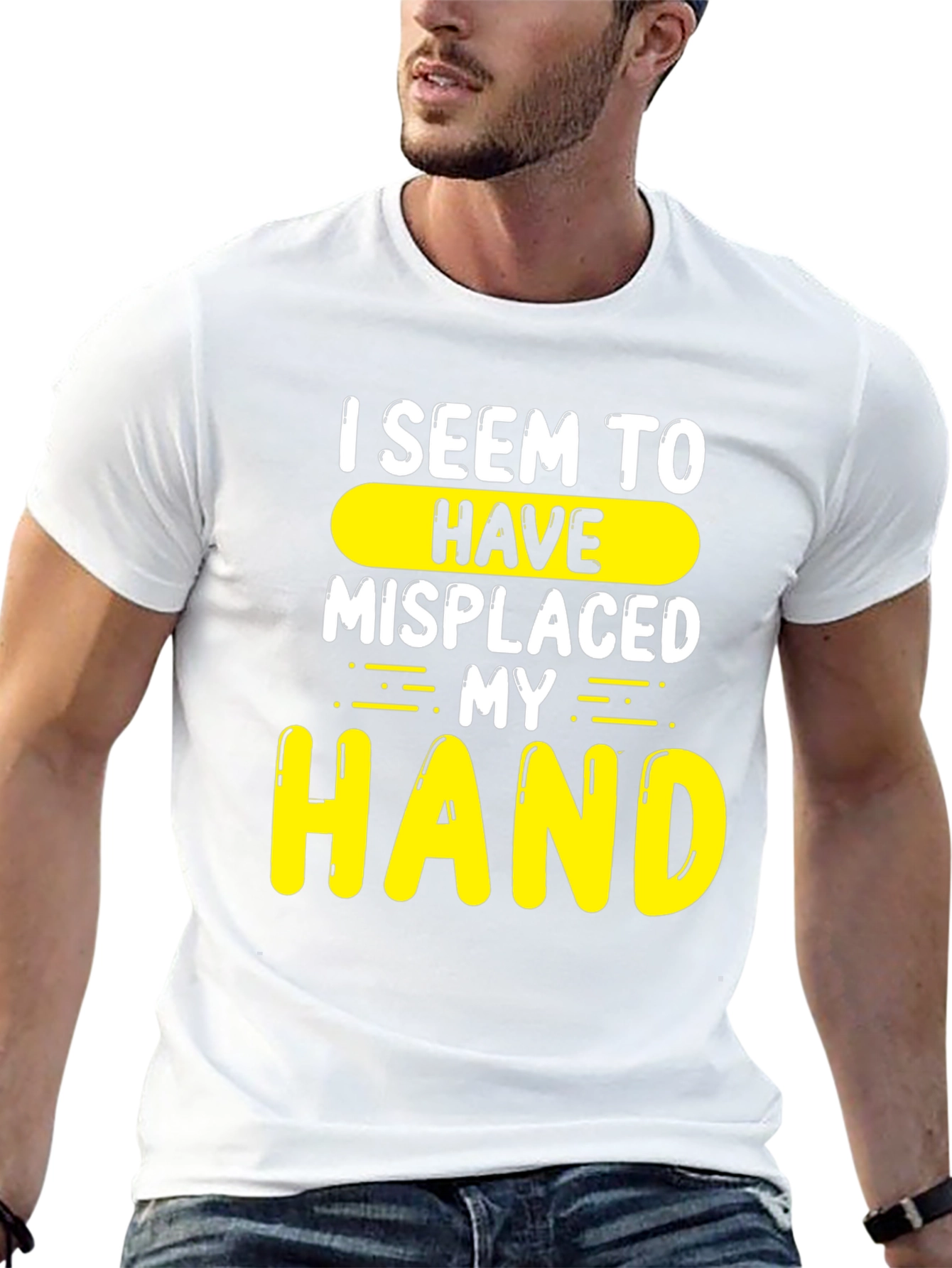 Humorous Misplaced Hand Graphic T-Shirt