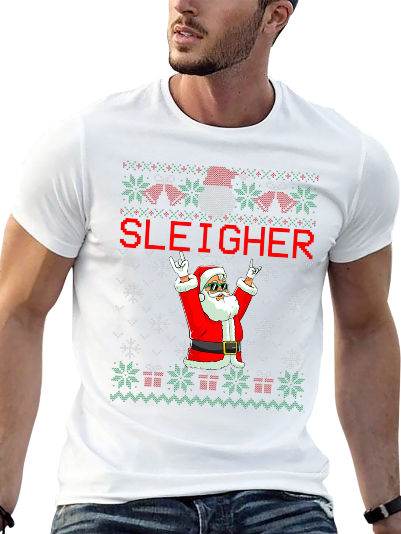 Sleigher Santa Ugly Christmas T-Shirt