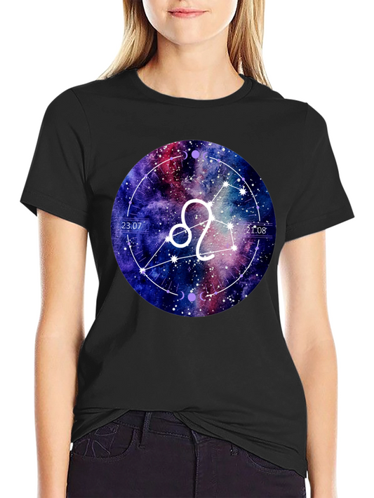 Leo Zodiac Galaxy Graphic T-Shirt