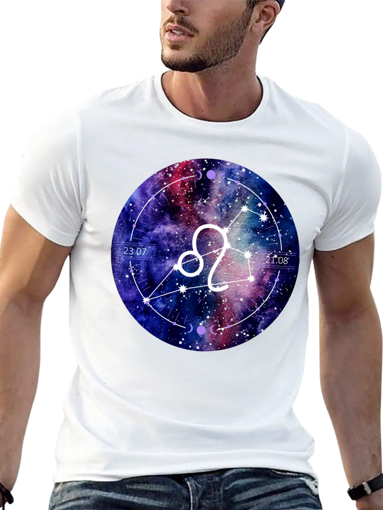Leo Zodiac Galaxy Graphic T-Shirt