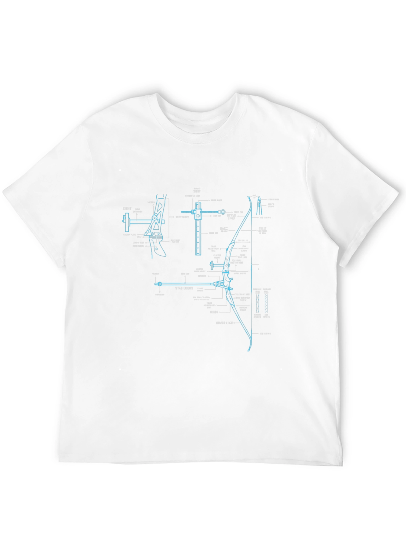 Archery Bow Blueprint Graphic T-Shirt