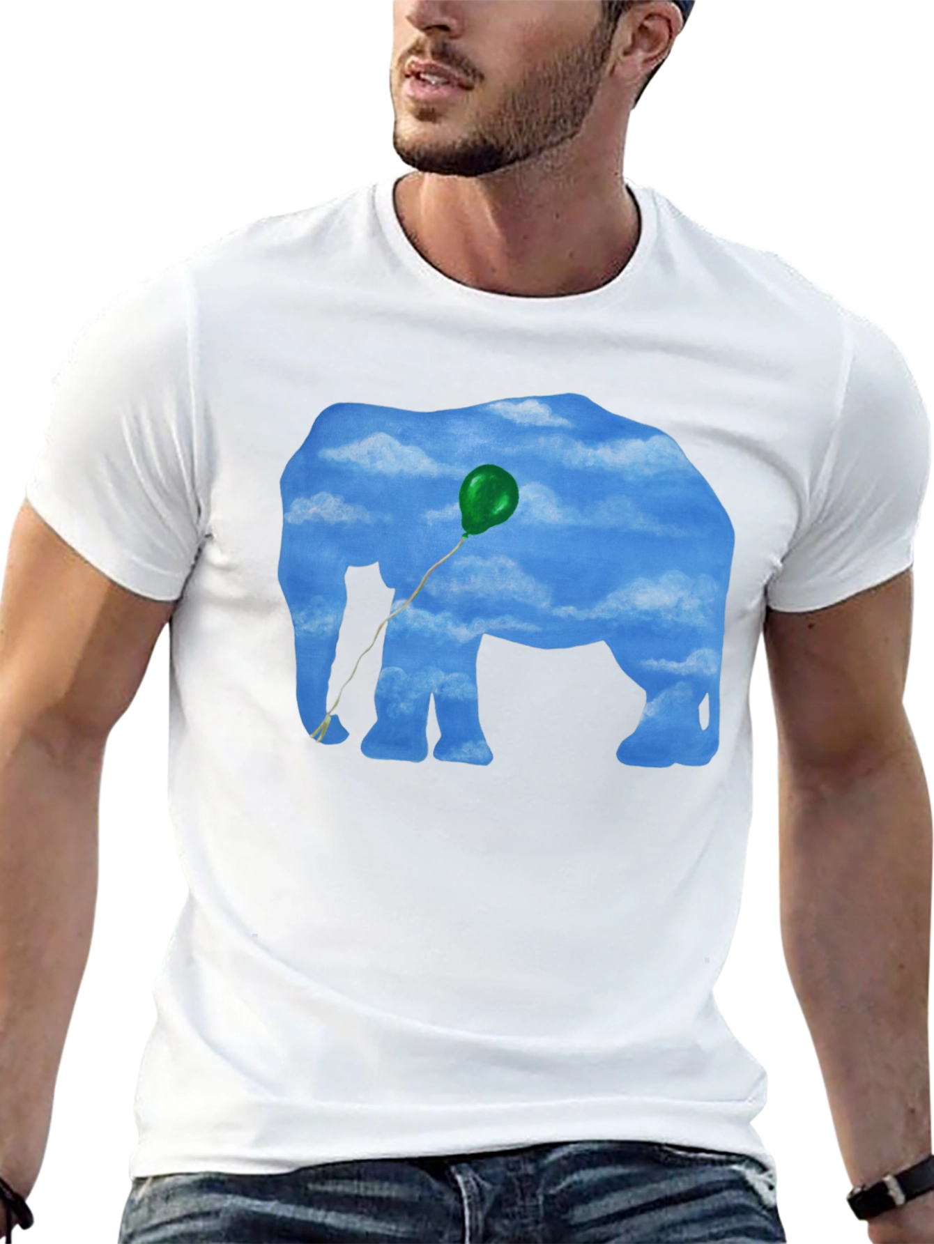Sky Elephant Graphic Tee - Unique Cloud Design