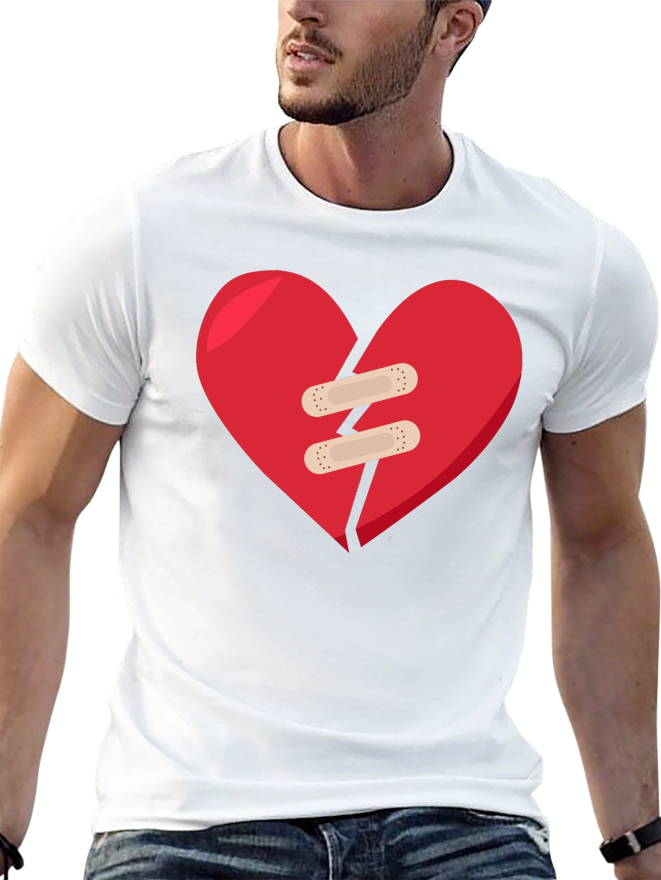 Mended Heart Graphic Black T-Shirt