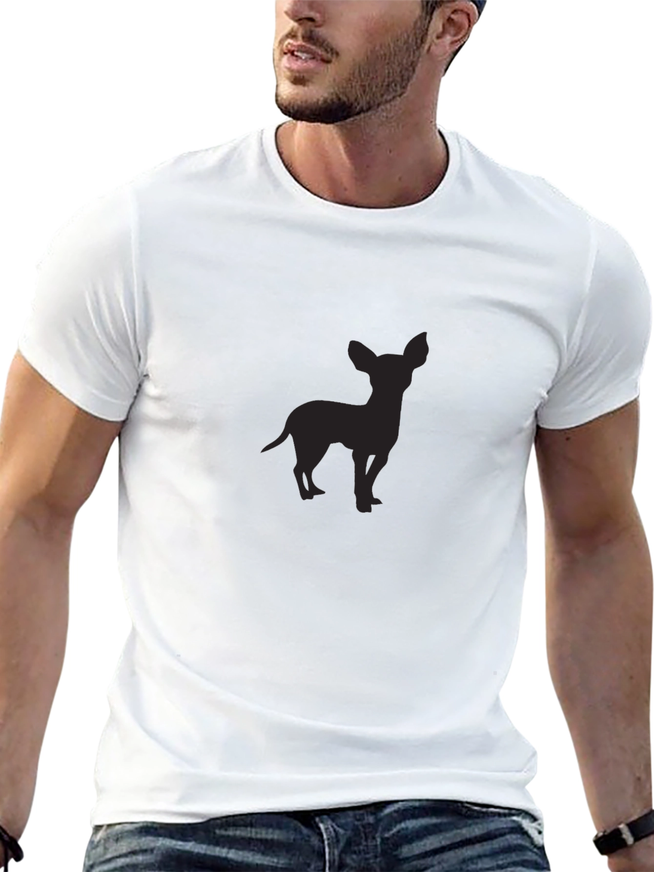 Chihuahua Silhouette Black T-Shirt
