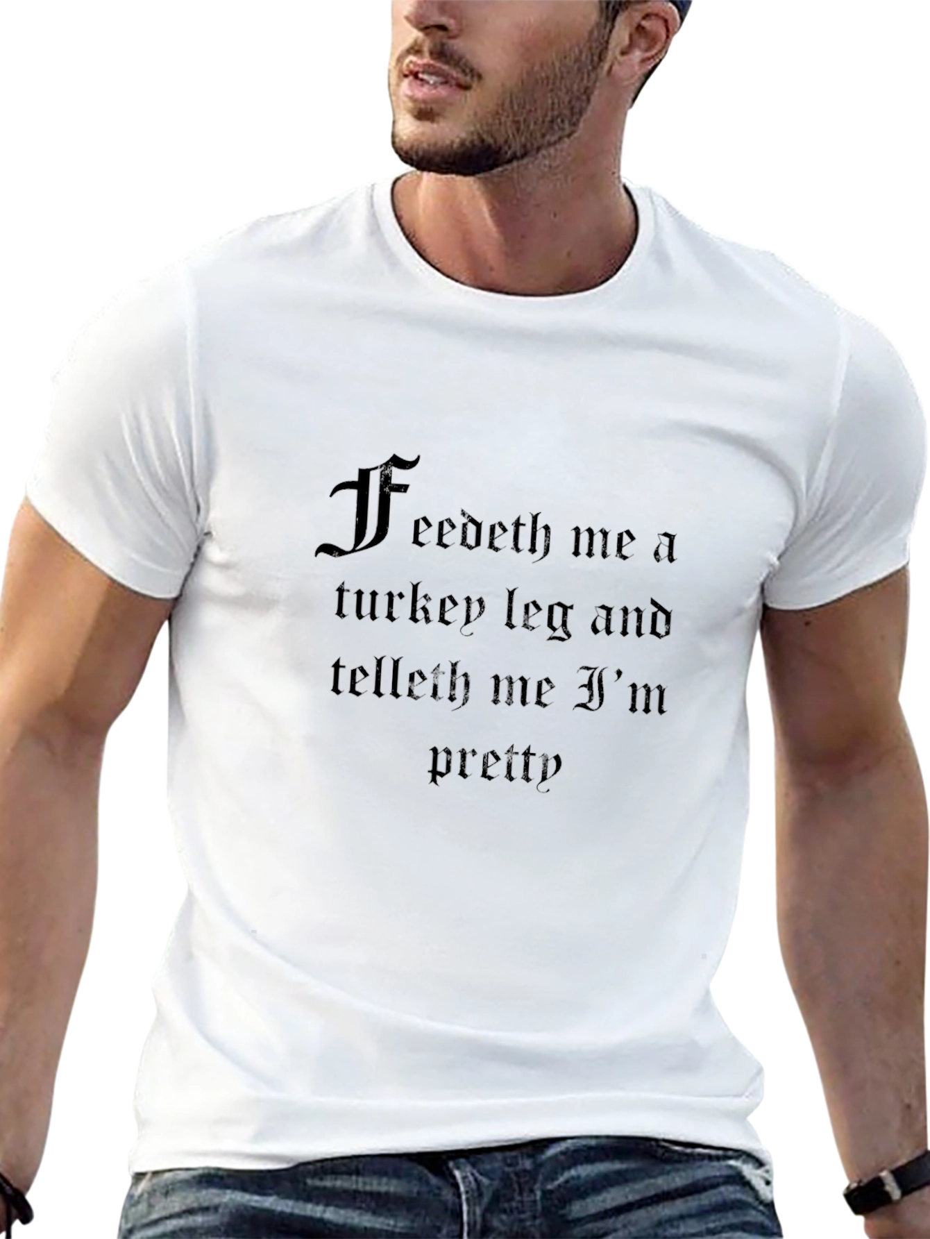 Feedeth Me Turkey Leg Funny T-Shirt