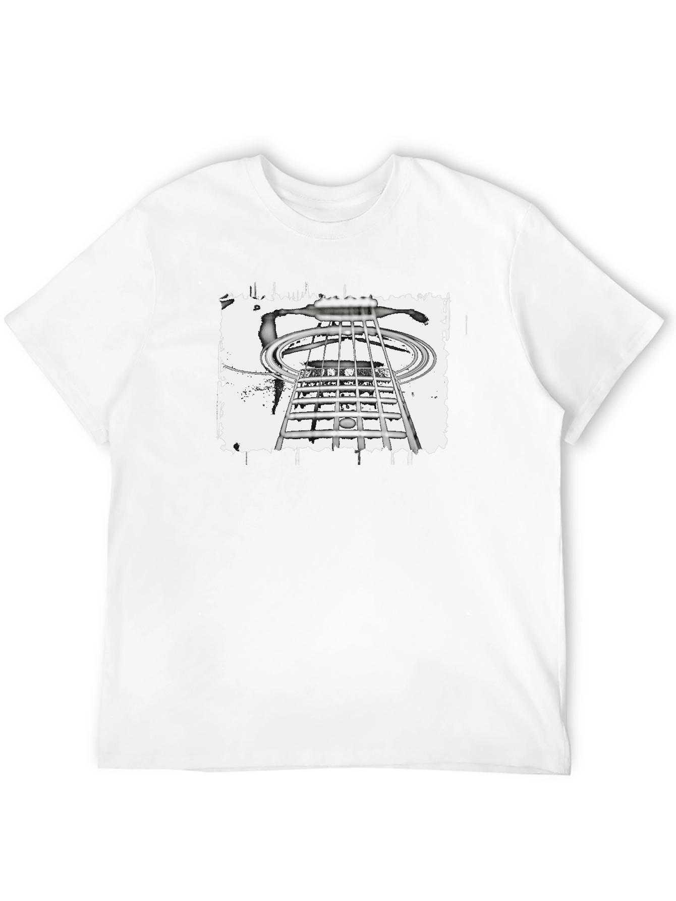 Abstract Guitar T-Shirt - Black Cotton Tee