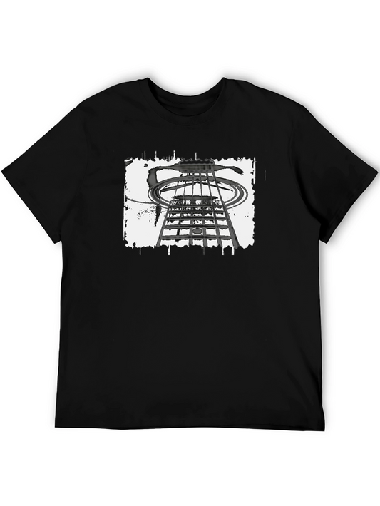 Abstract Guitar T-Shirt - Black Cotton Tee