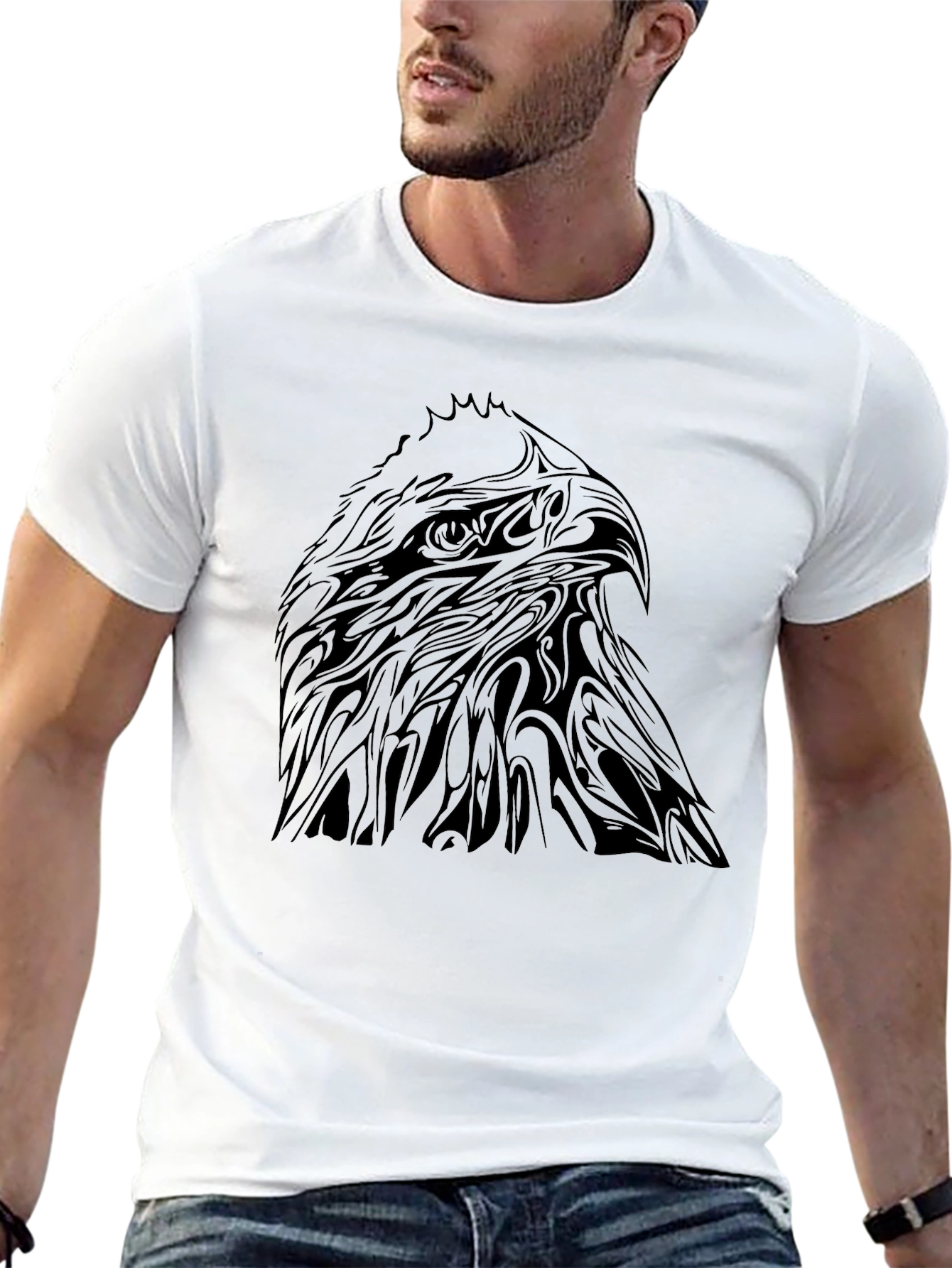 Eagle Head Graphic T-Shirt - Mens Black Tee