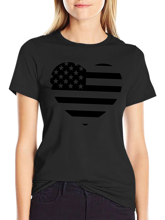 American Flag Heart T-Shirt - Patriotic Tee