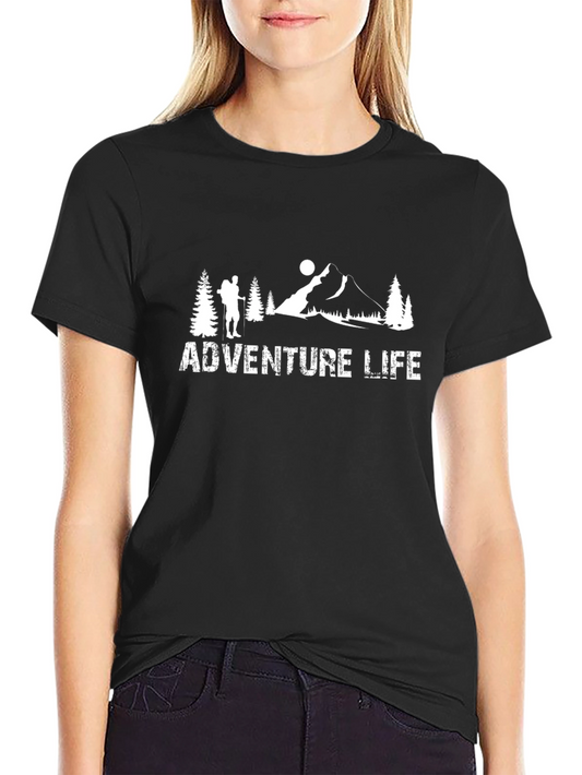 Adventure Life Graphic Tee - Mountain Hiker Design