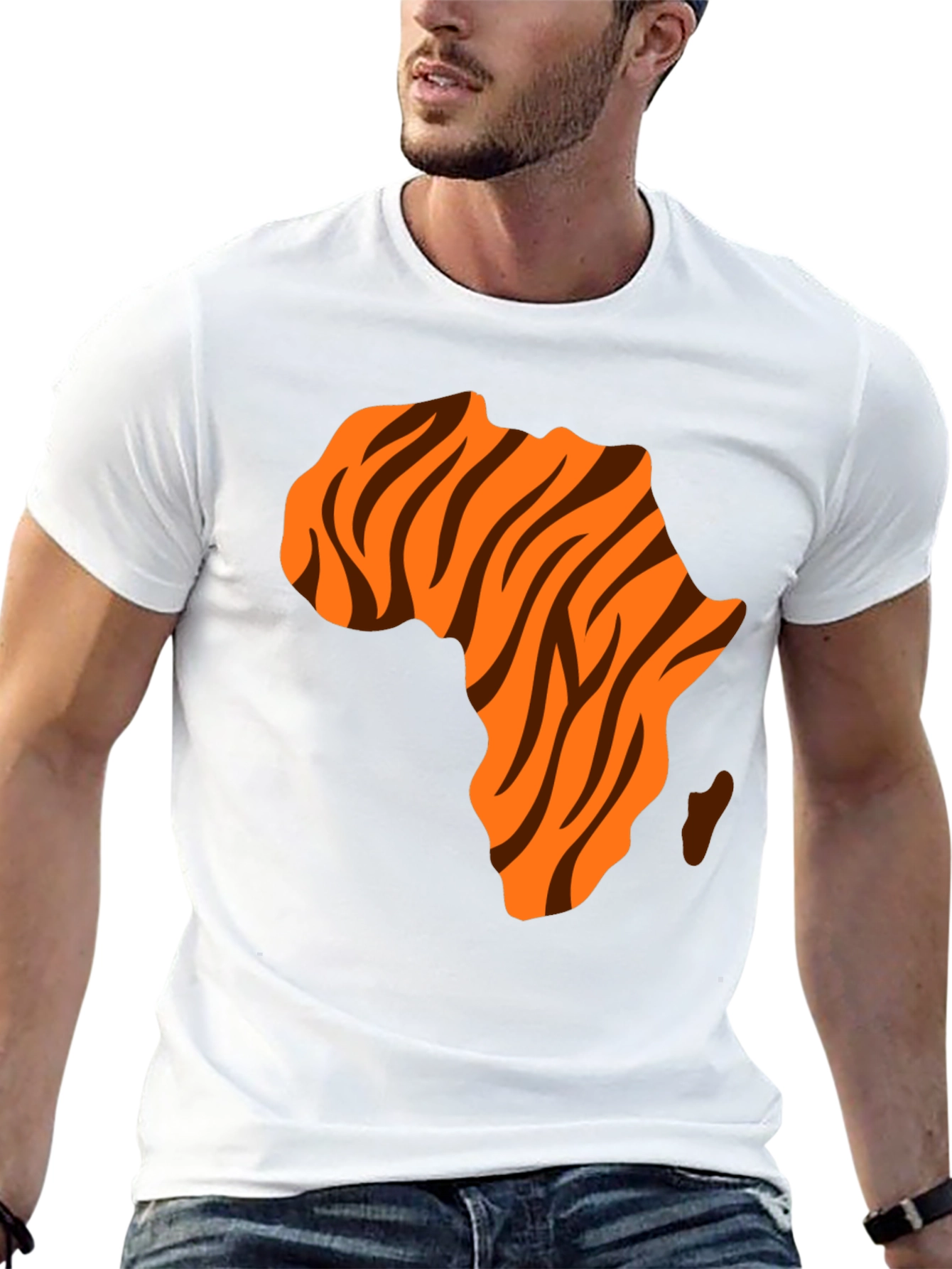 Africa Map Tiger Stripe Graphic Tee