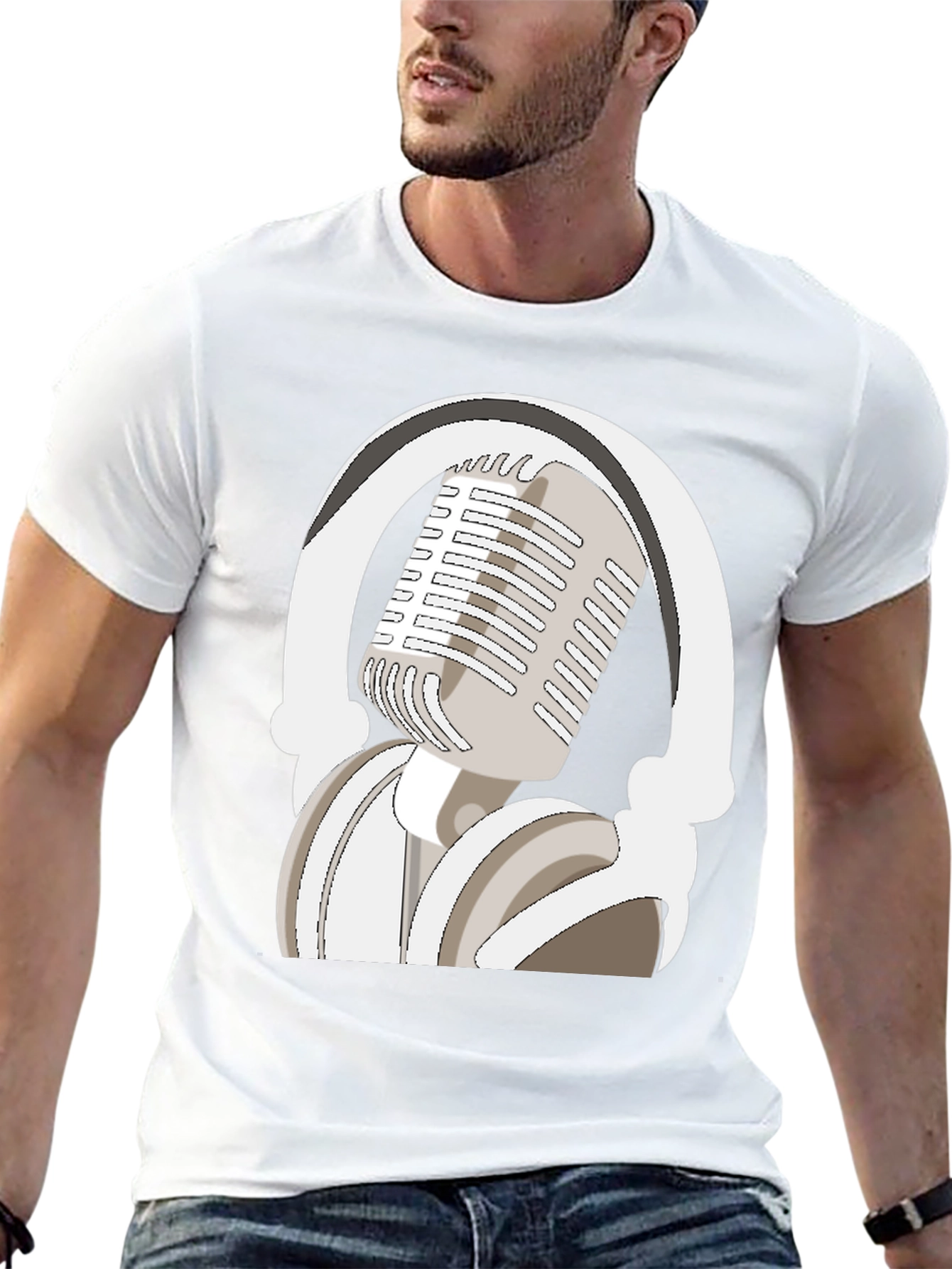 Microphone and Headphones Graphic Tee