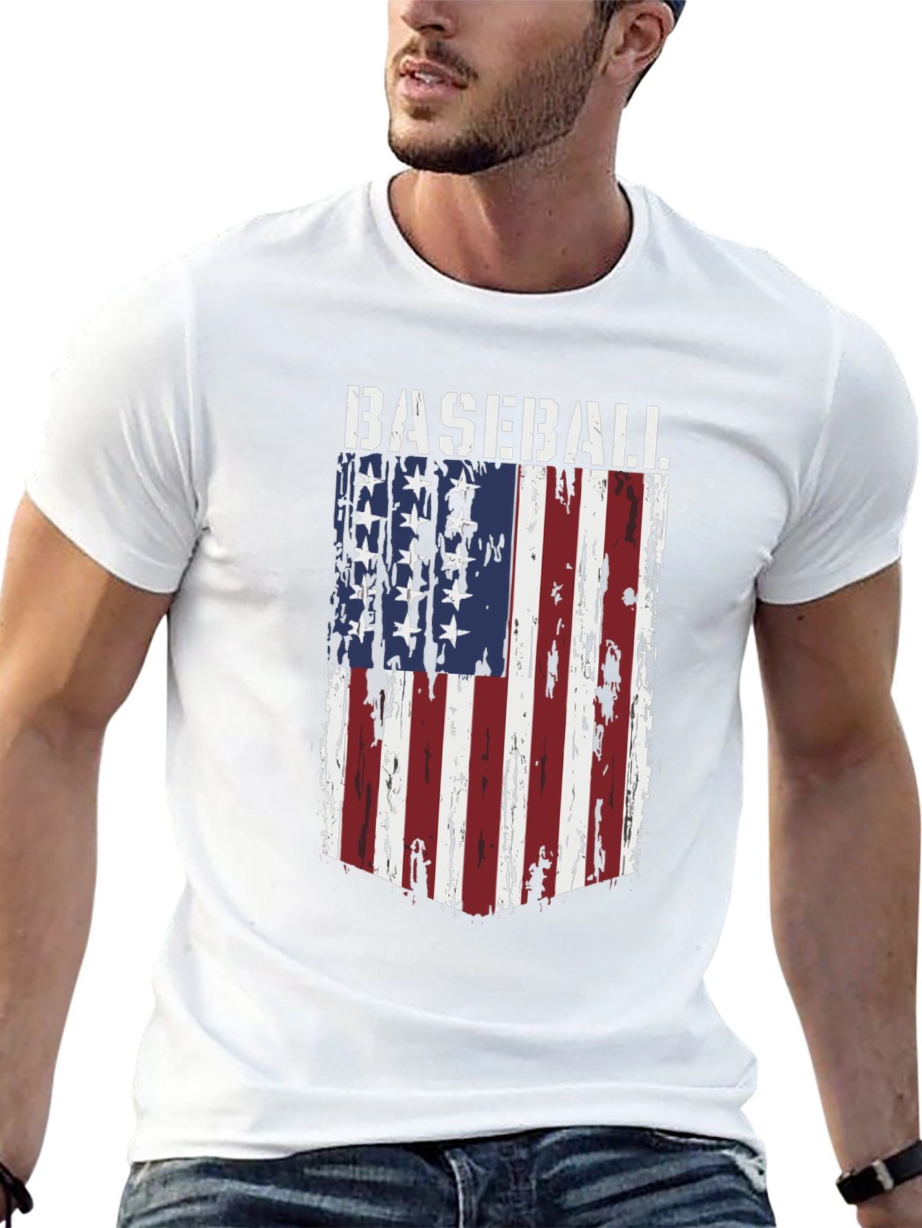 Baseball Flag T-Shirt - Patriotic Tee