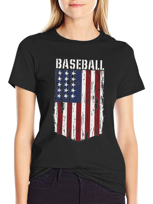 Baseball Flag T-Shirt - Patriotic Tee