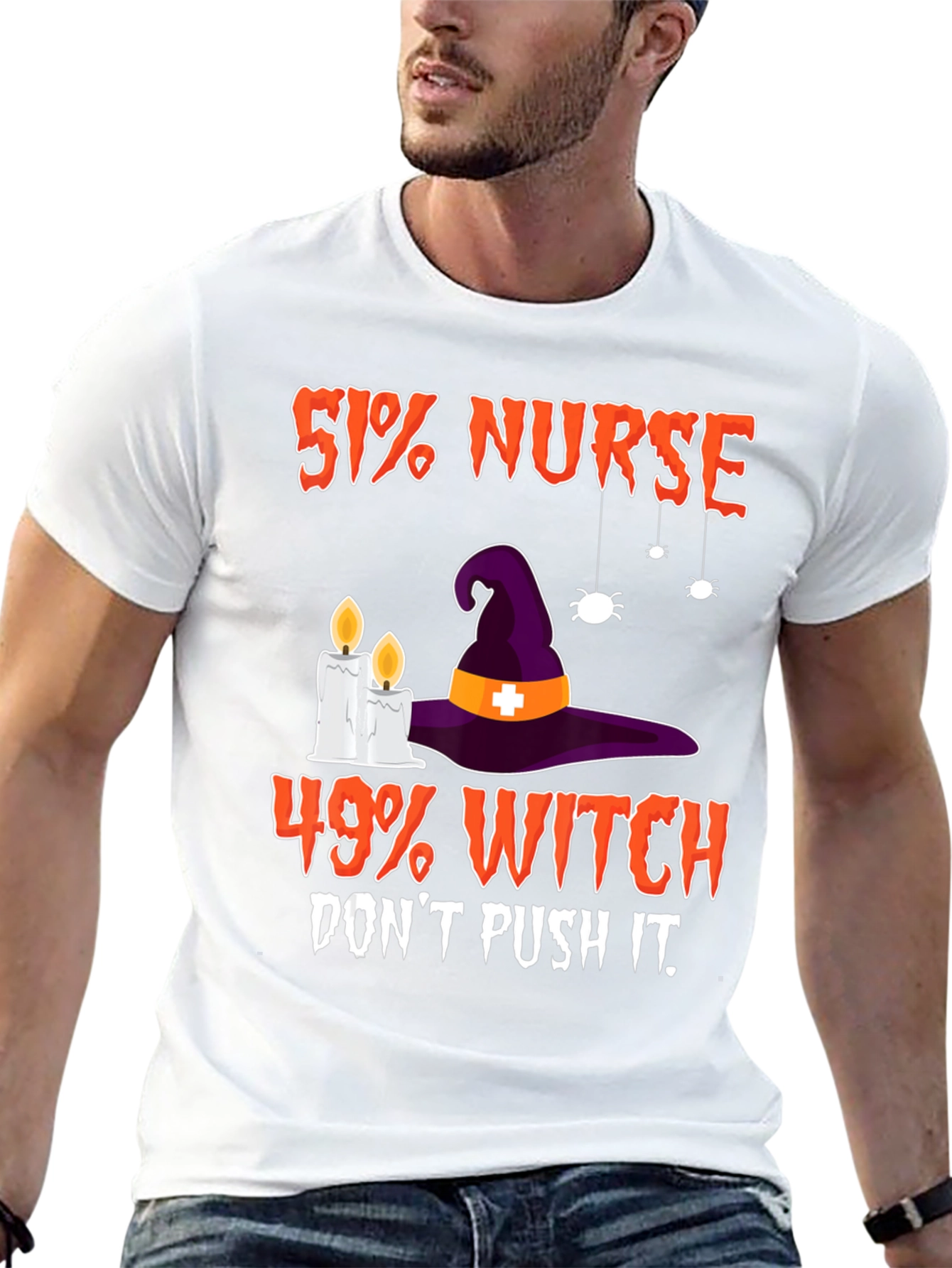 51% Nurse 49% Witch Funny Halloween T-Shirt