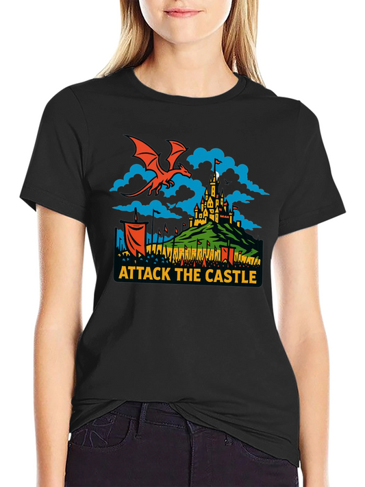 Attack the Castle Graphic T-Shirt - Dragon & Medieval Design