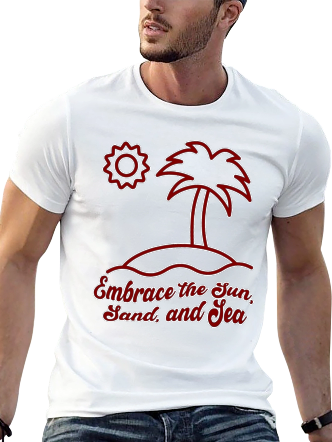 Embrace the Sun Sand and Sea Graphic T-Shirt