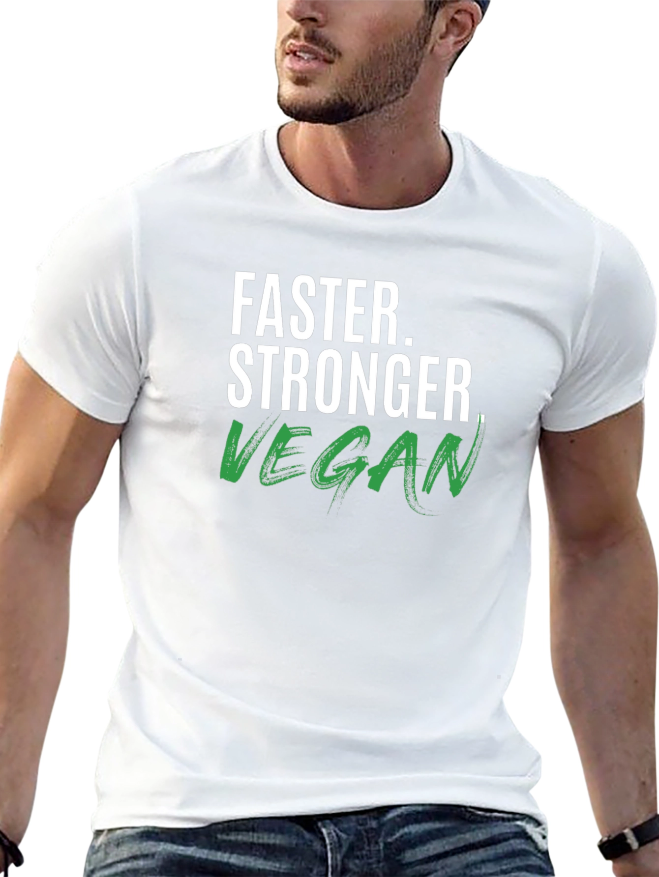 Vegan Stronger Faster T-Shirt - Black