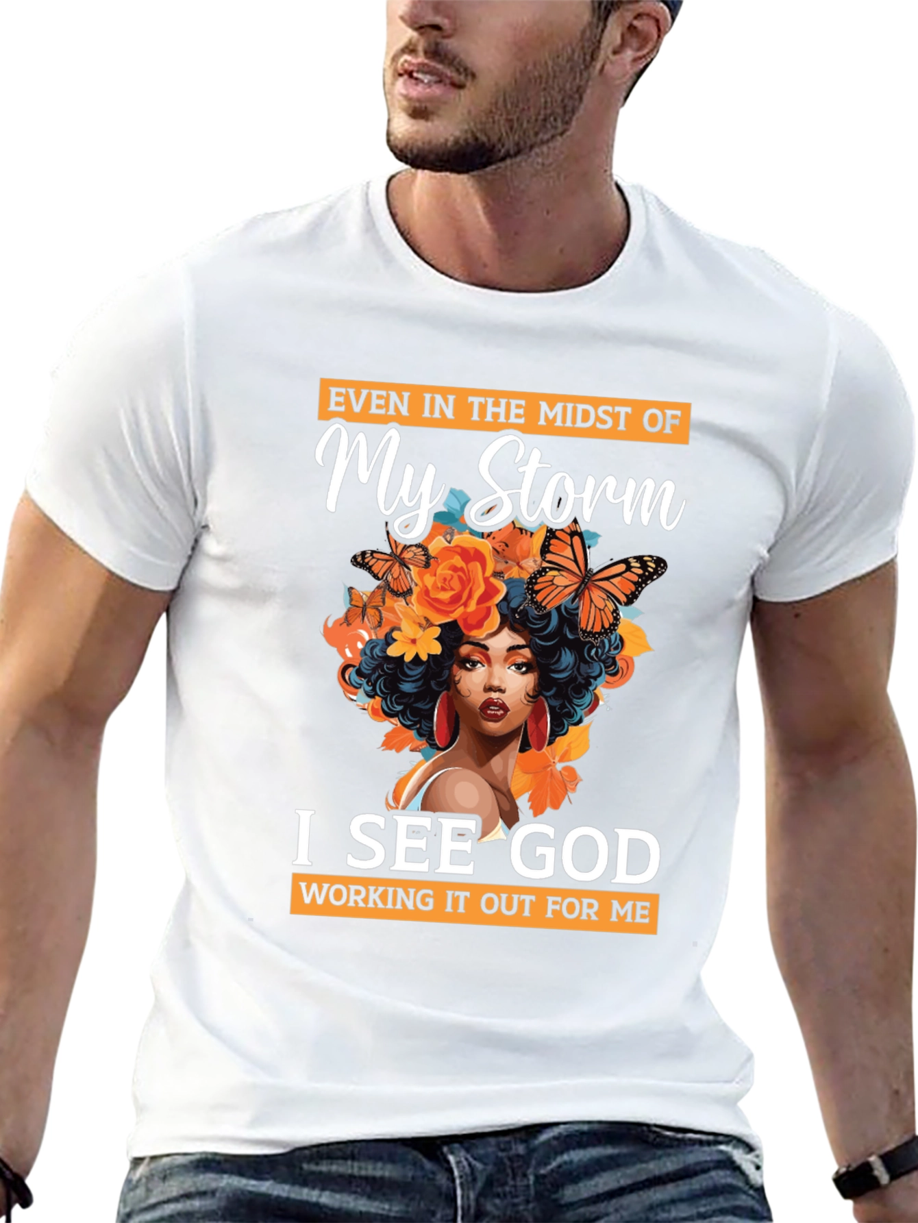 In My Storm I See God Black T-Shirt