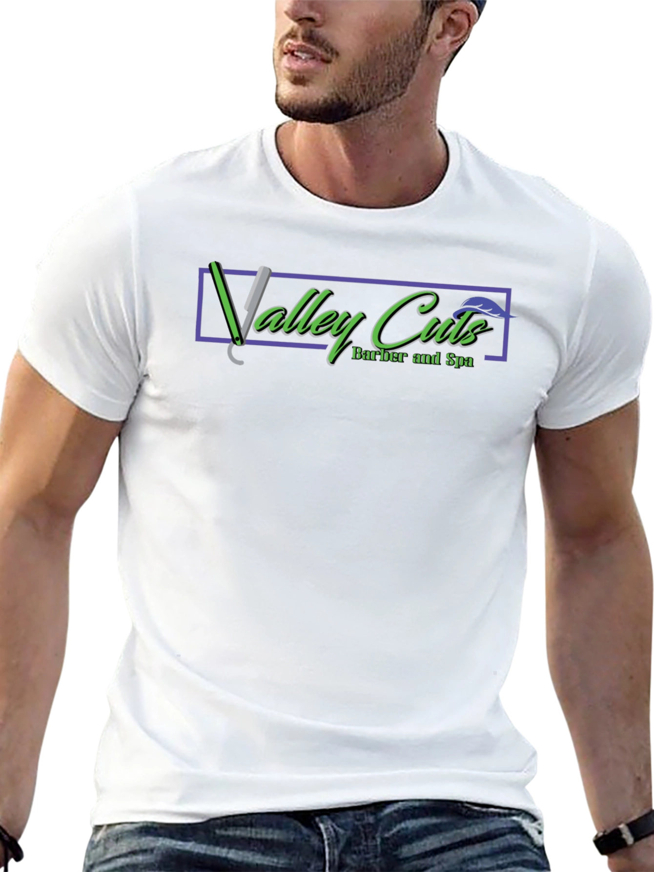 Valley Cuts Barber & Spa Black Graphic T-Shirt