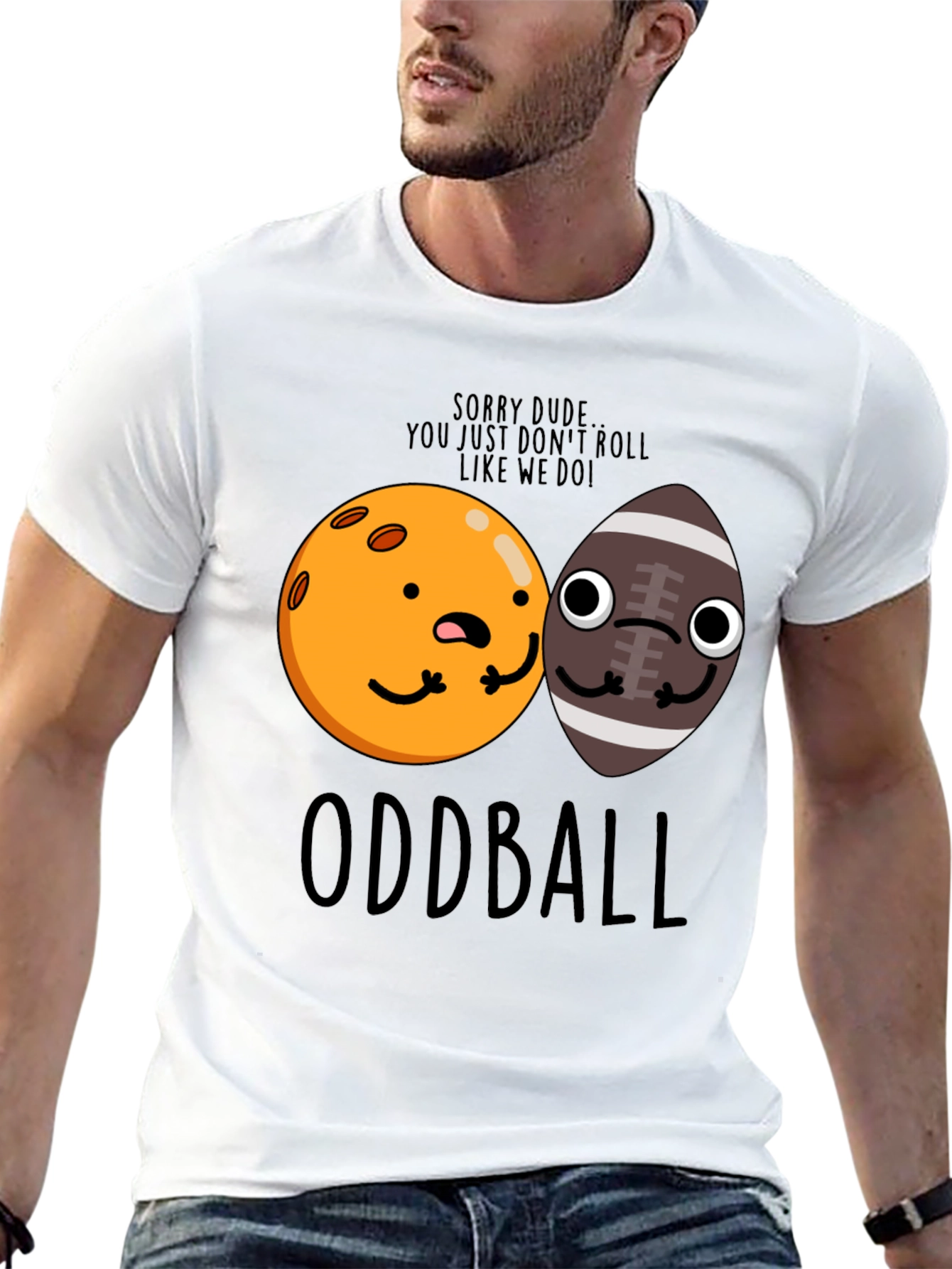 Oddball Graphic T-Shirt - Funny Cartoon Balls Tee