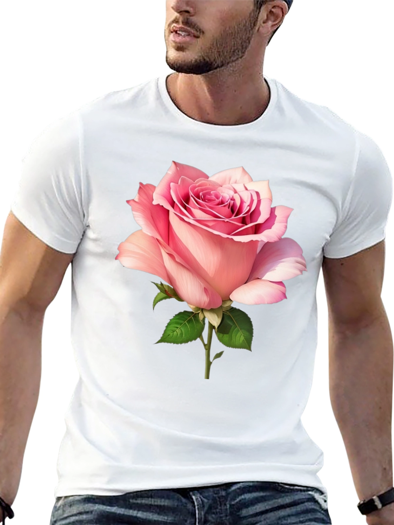 Rose Graphic Black Tee