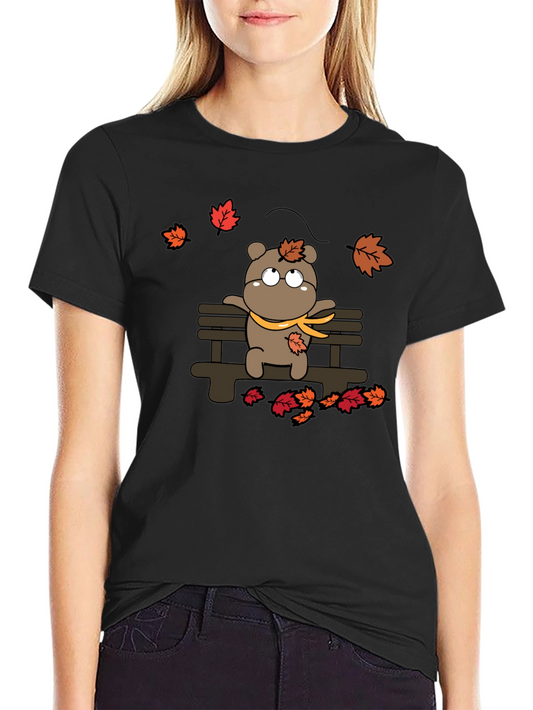 Autumn Bear T-Shirt: Cozy Cartoon Graphic Tee
